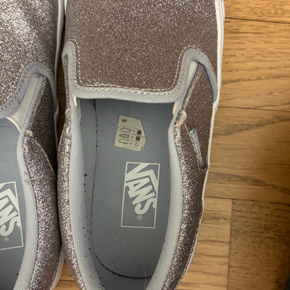 Vans Asher Glitter Sidewall Light Gray Sneakers - Picture 7 of 8